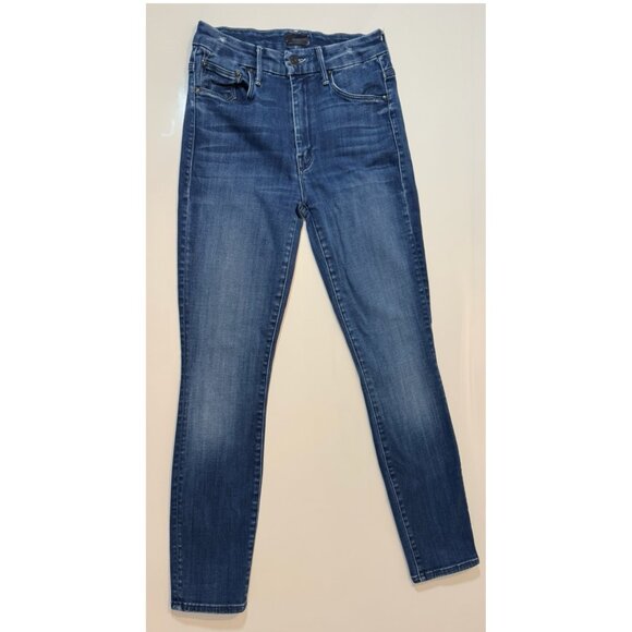 MOTHER HIGH WAISTED LOOKER Ankle Fray Stretch Jeans The Road To Paradise Size 24 - Picture 2 of 6